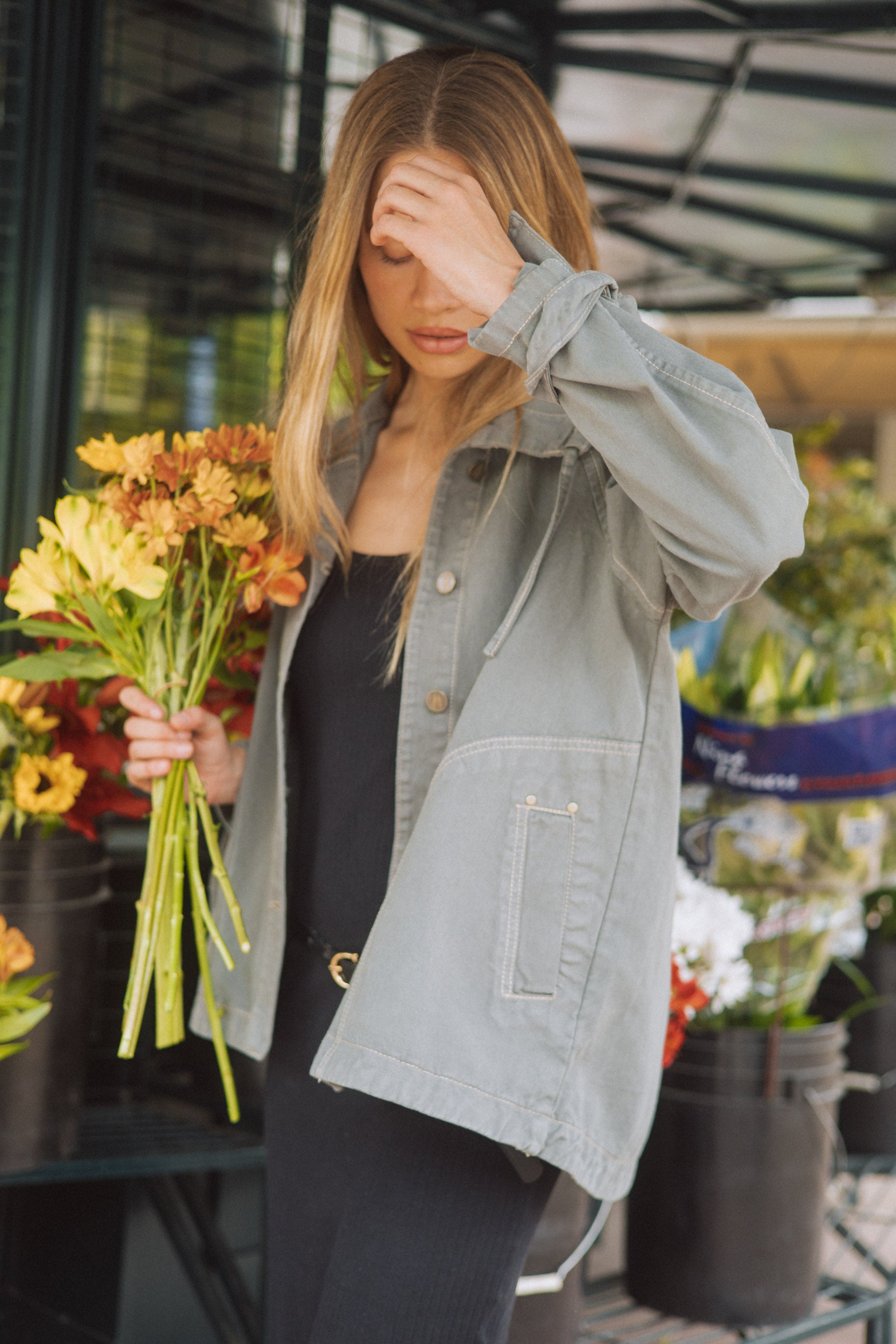 CHAQUETA LUPE GRIS-VERDE